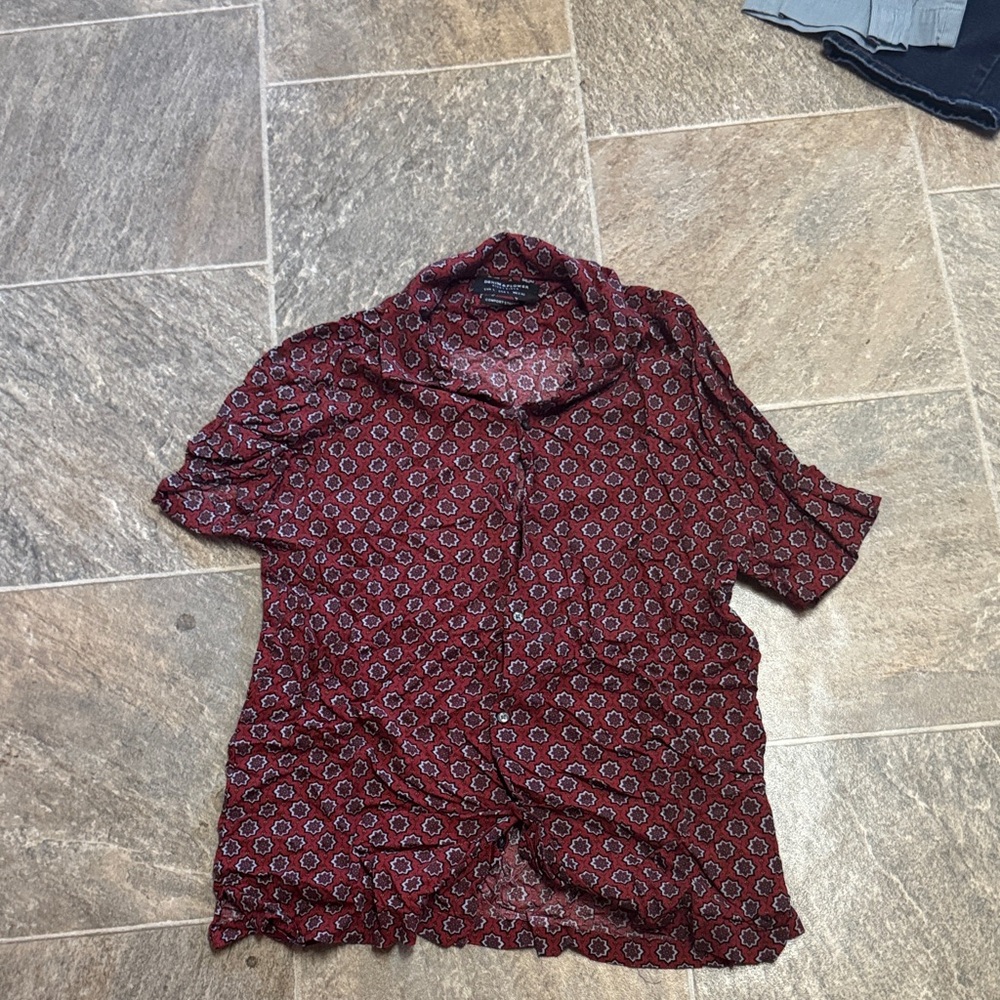 Red Patterned Blouse